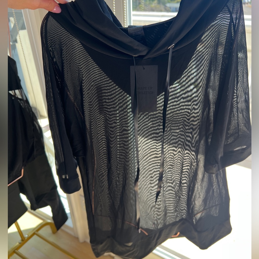 Black mesh top